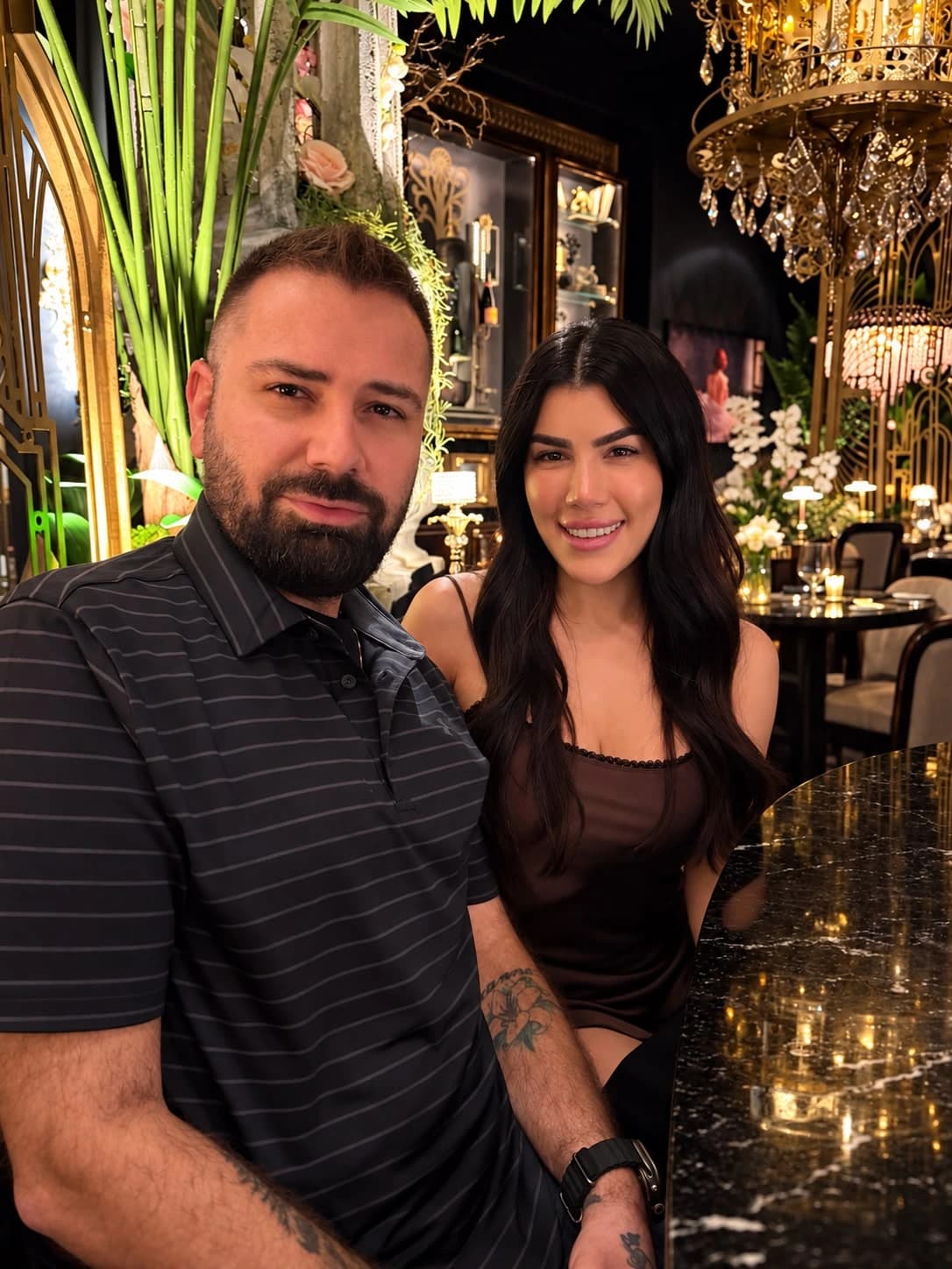 Christopher Shrouder and Desi Reyes together at Lumber & Lush Hair Co.